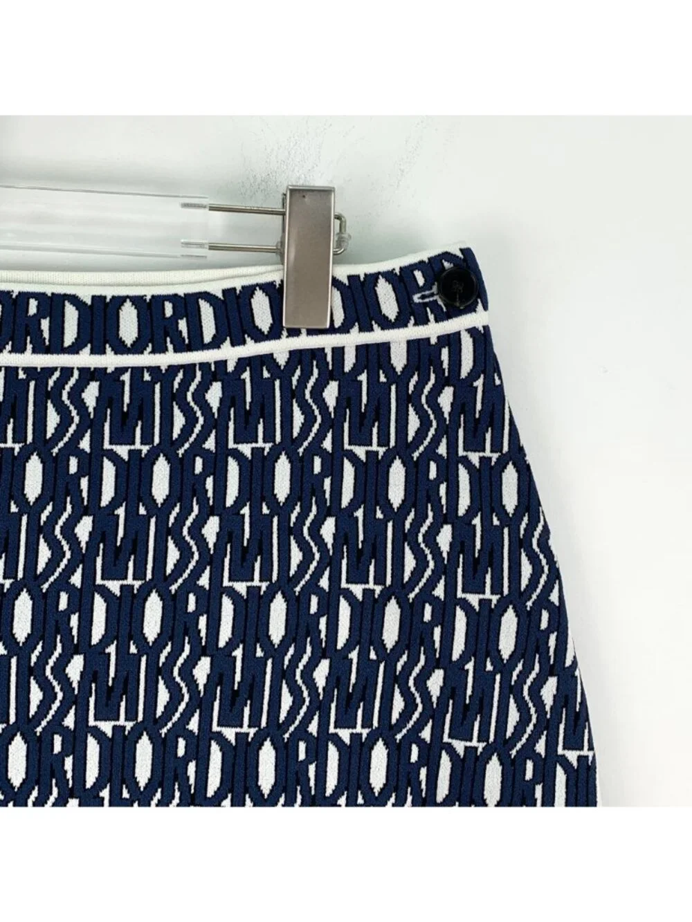 Dior Navy Logo Letter All-Over Print Casual Skirt